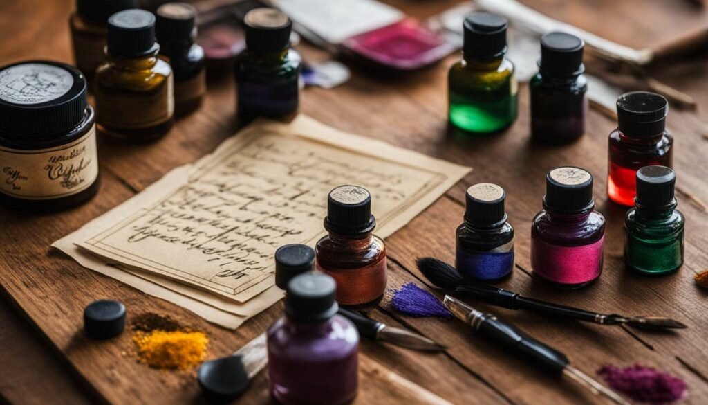 calligraphy ink and supplies