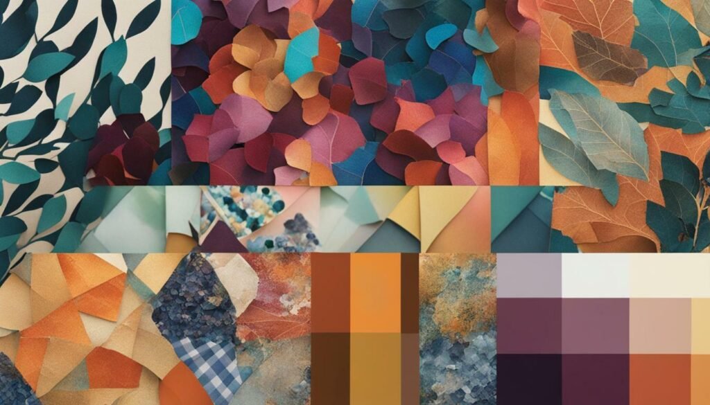 Color palette for collage art