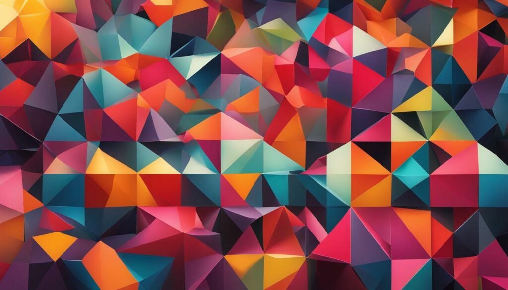 Colorful collage of geometric shapes