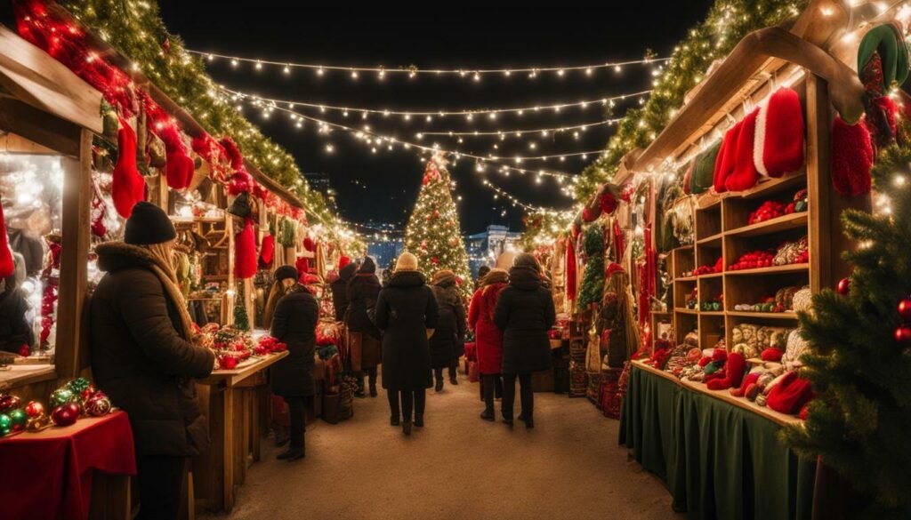 Craft Booth with a Christmas Theme