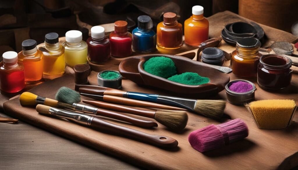 Leathercraft dyeing tools