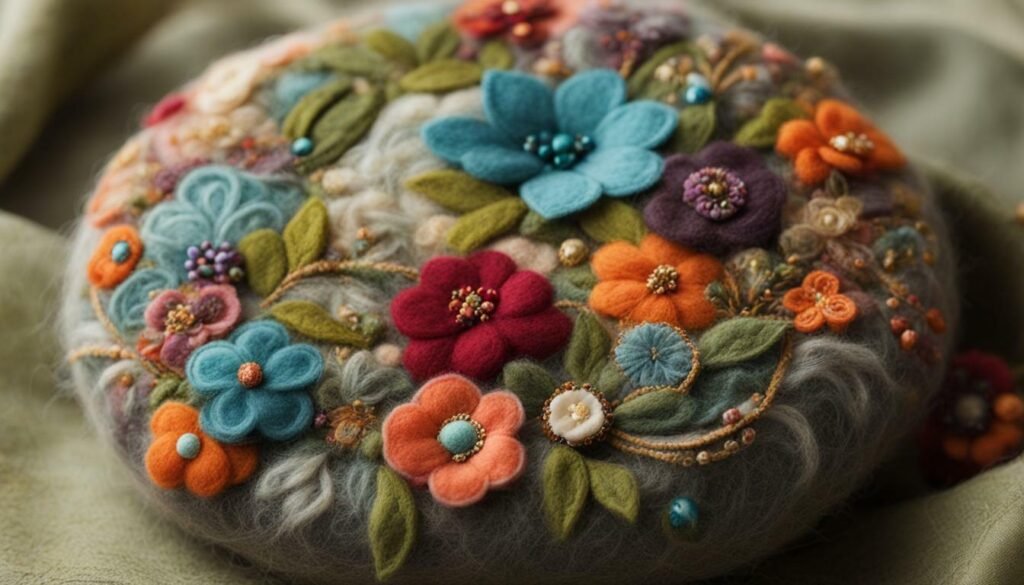 embellished felted creation