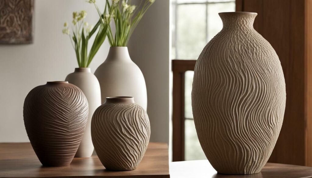 pottery with textured surface