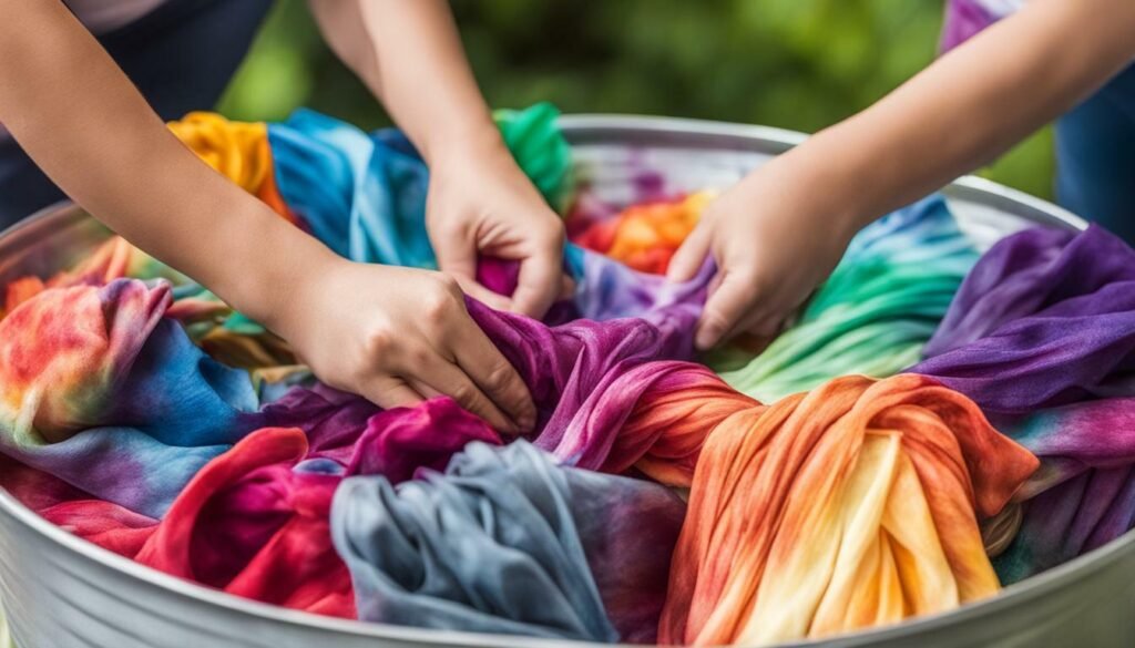 tie-dyeing fabrics